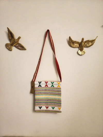 White Embroidered Clutch Bag - Jharoka Studio
