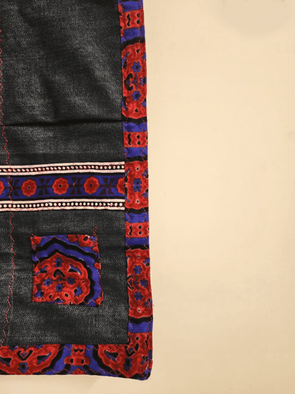 Ajrak Accent Wall Hanging — Handcrafted Denim Organizer - Image 2