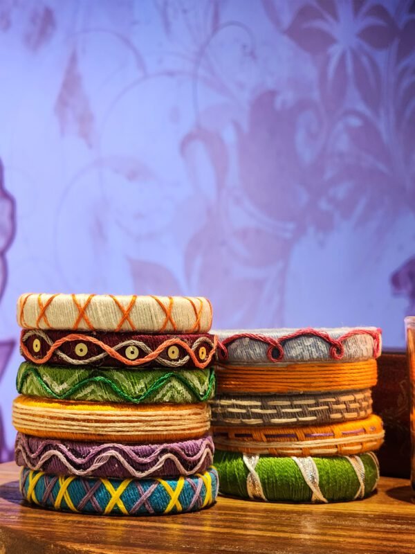 Hand-Embroidered Thread Bangles - 6 pcs - Image 2
